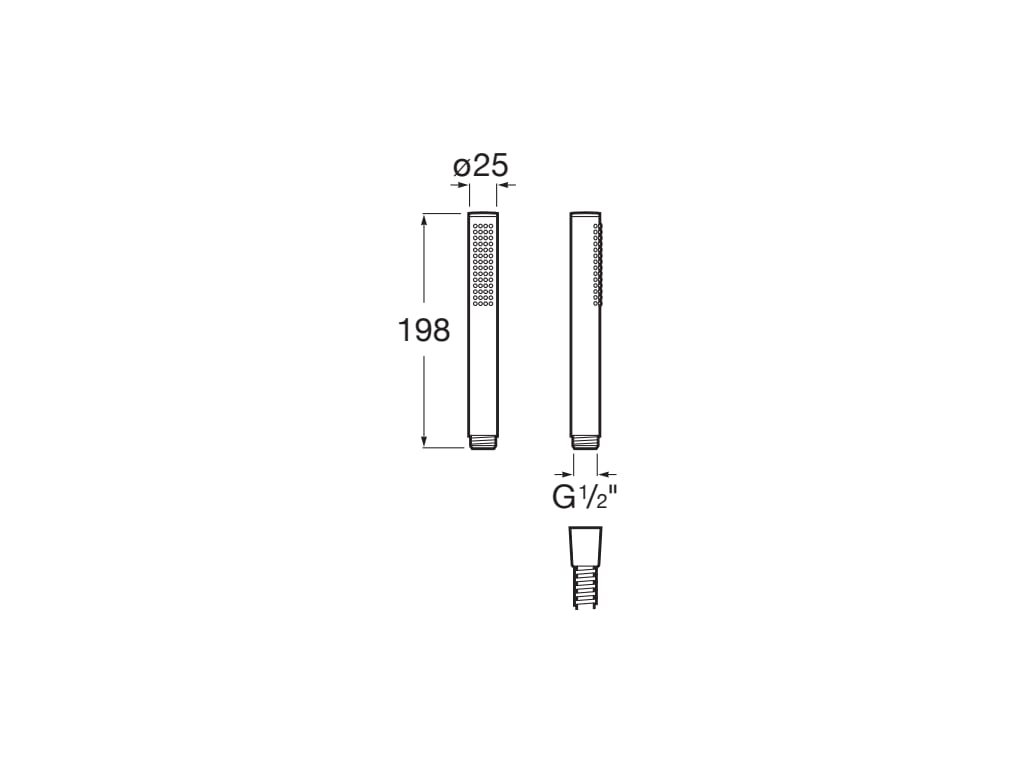 Roca - Douchette Stick Round Stella A5B9B61SM0 finition acier inoxydable