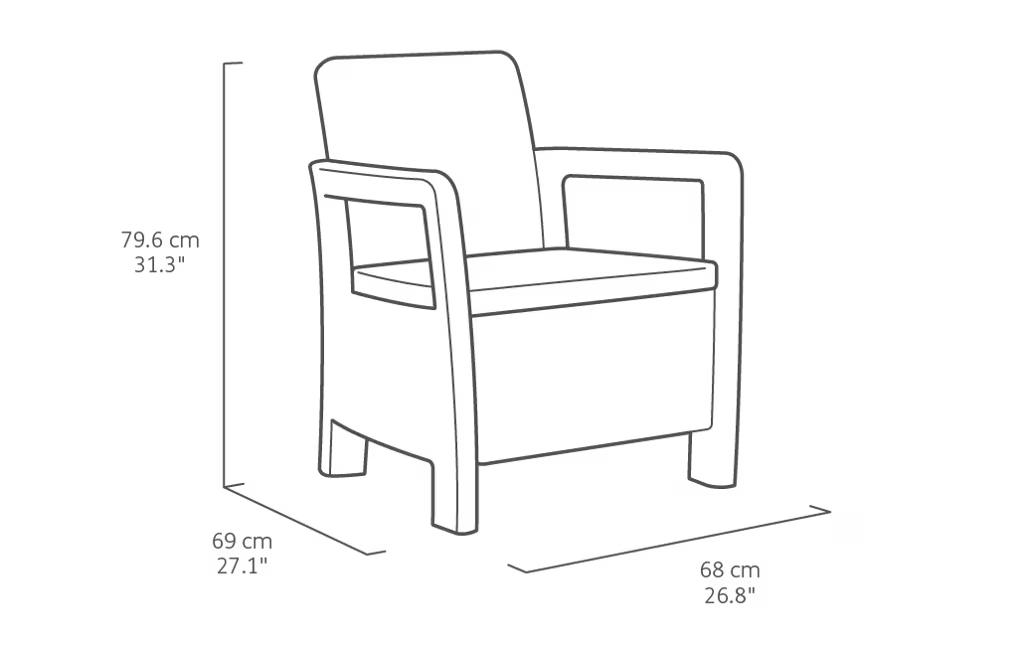 Keter - Ensemble d'extérieur Tarifa Balcony graphite 2 places