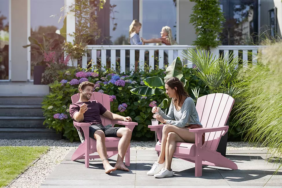 Keter - Silla de exterior Alpine Adirondack rosa