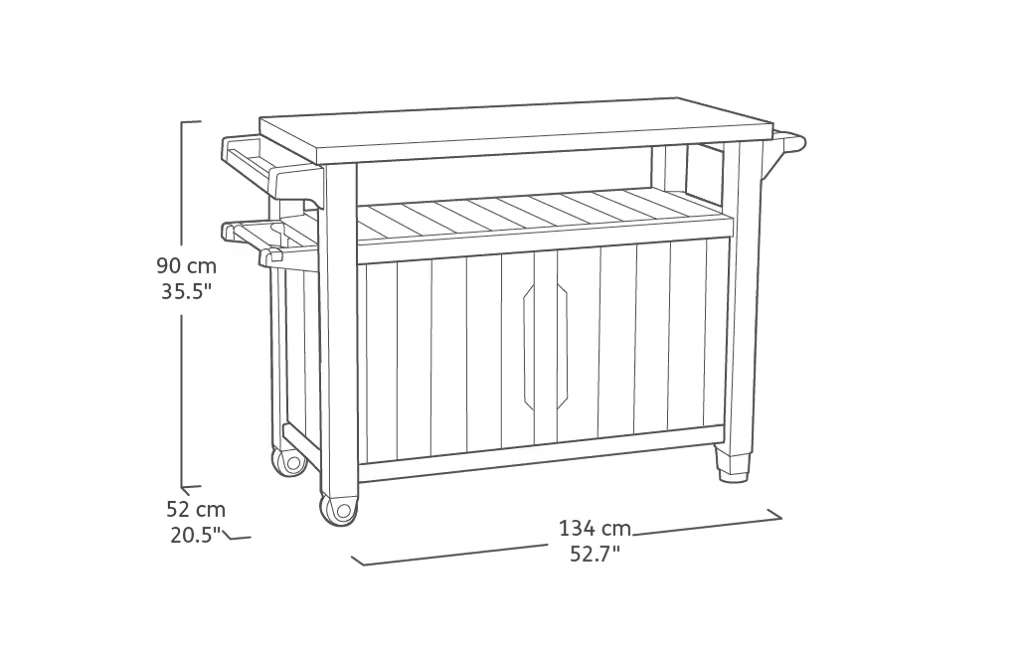Keter - Mueble barbacoa grande de exterior marrón