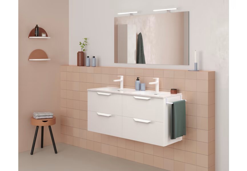 Ensemble de salle de bain Urban Royo 120 cm, 4 tiroirs suspendus avec lavabo