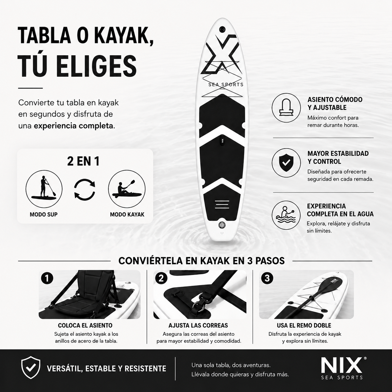 Aufblasbares Paddle Surf Board 11" 335x84x15 cm 159 kg weiß mit Zubehör