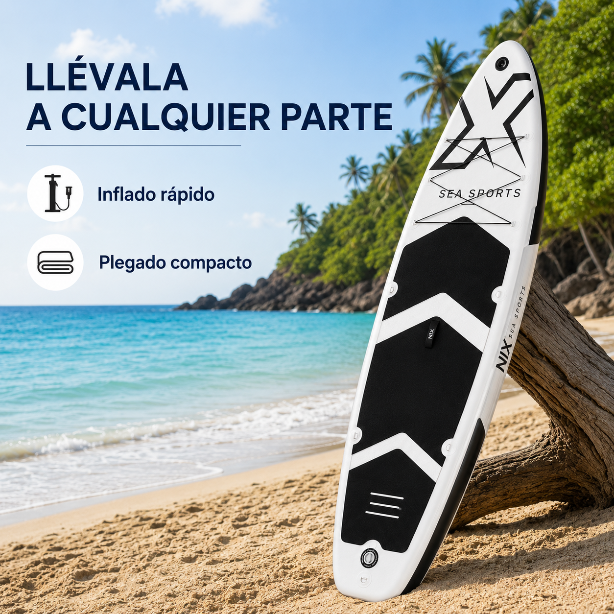 Aufblasbares Paddle Surf Board 11" 335x84x15 cm 159 kg weiß mit Zubehör
