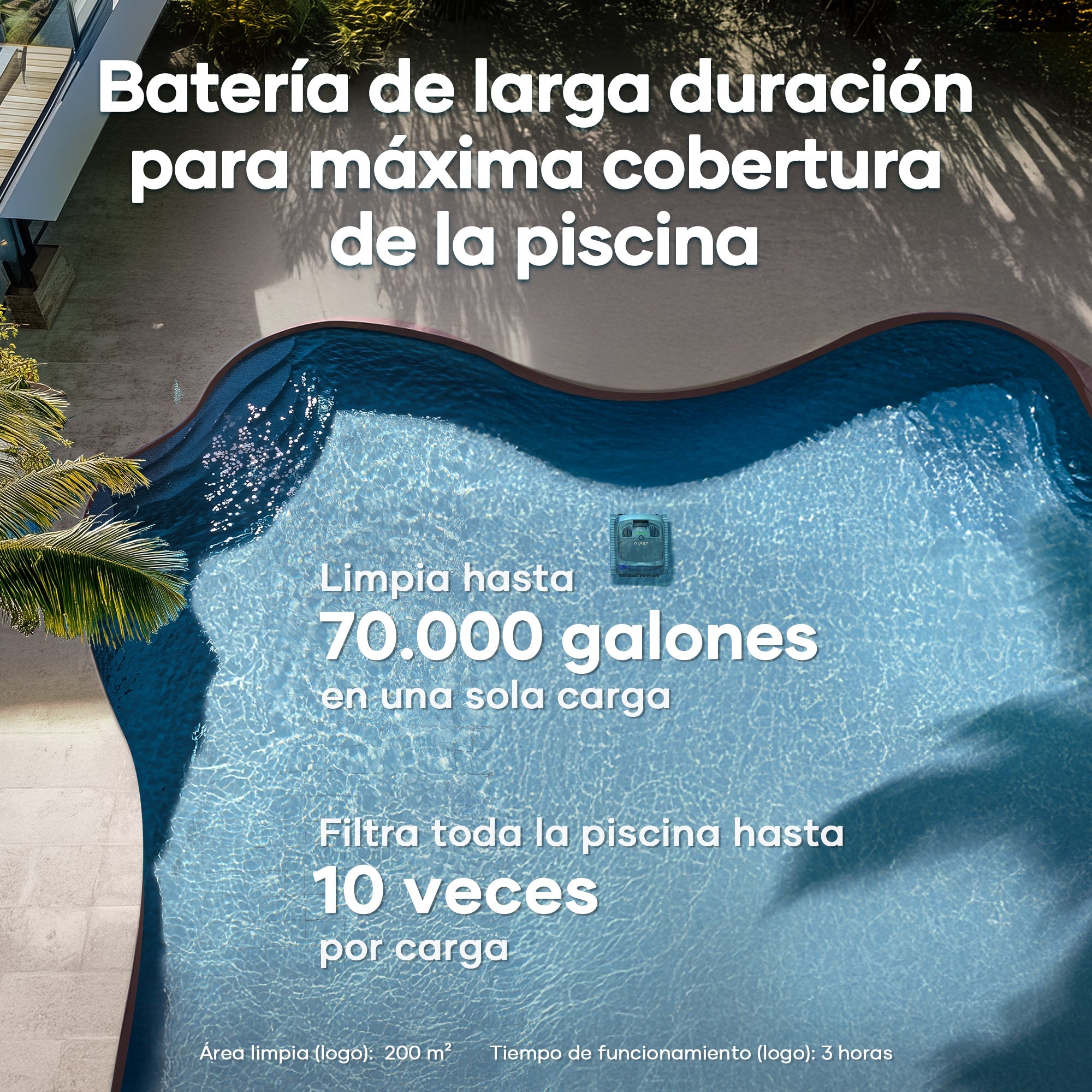 Aiper X1 Robot Limpiafondos de piscina de batería sin cable - BricoandPool