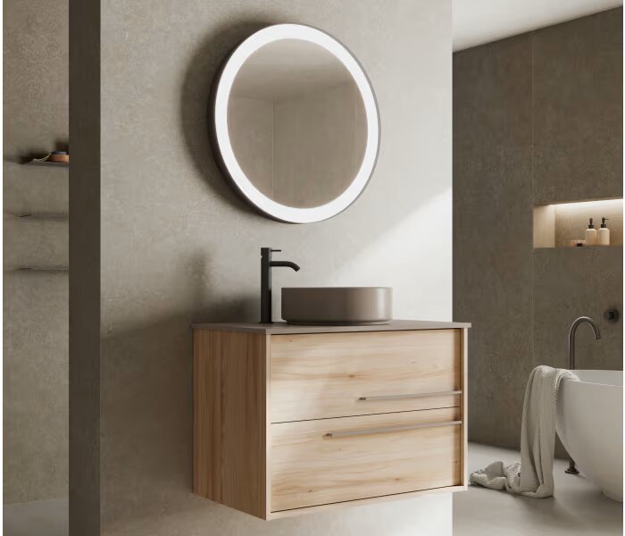 Meubles de salle de bain avec comptoir en bois aqua visobath