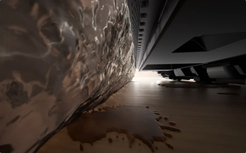 4. Escorre e recolhe a água suja