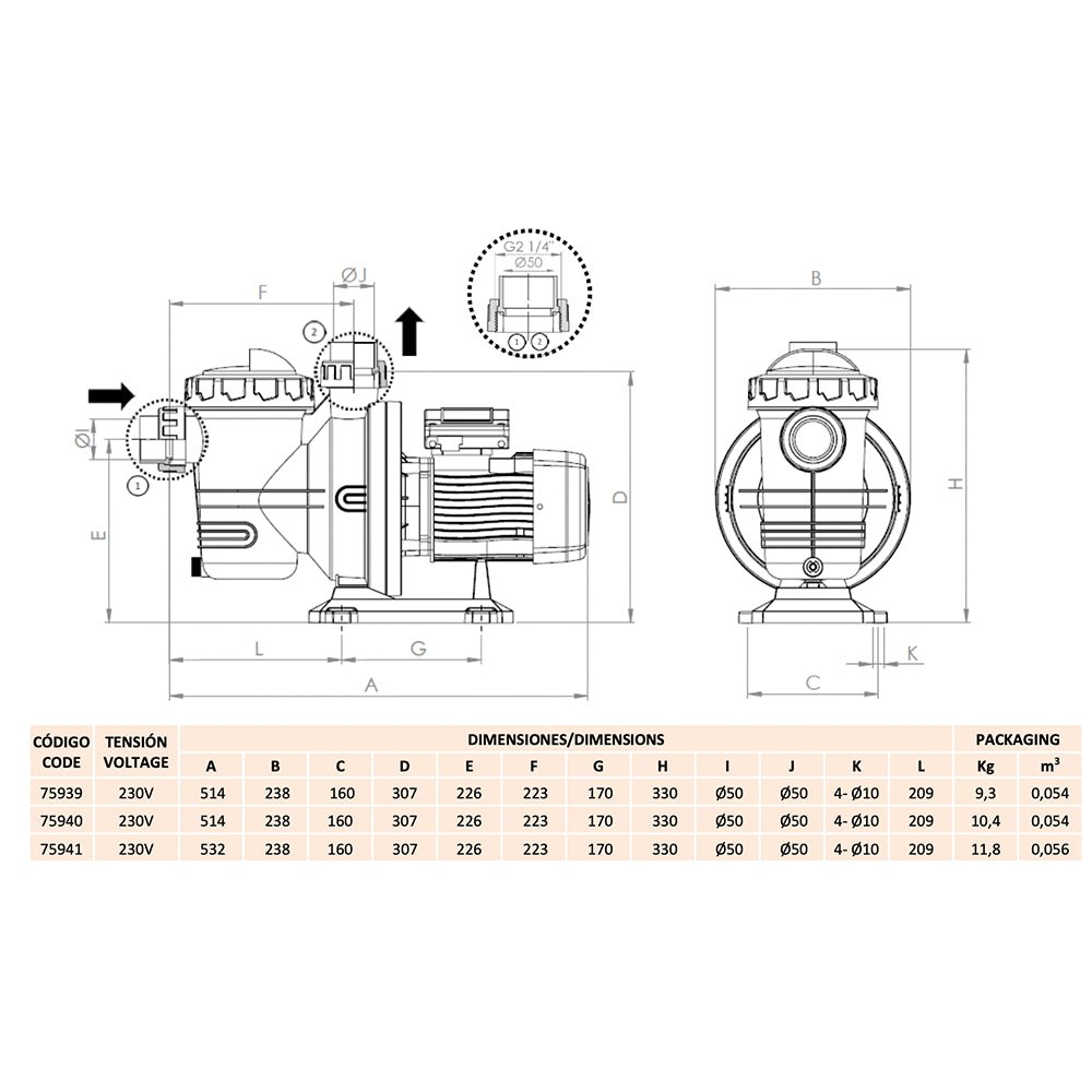 AquaSphere - Bomba piscina SSP - BricoandPool