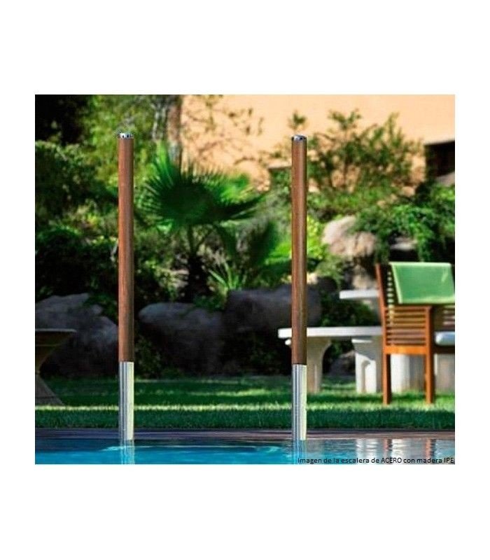 AstralPoll - Escalera Piscina Acero Inox./Madera Elegance - BricoandPool