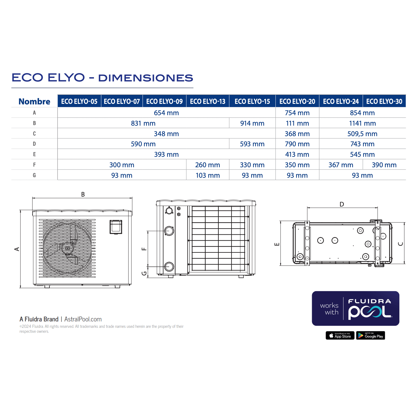 Astralpool - Bomba de calor de piscina Eco Elyo Wifi - BricoandPool