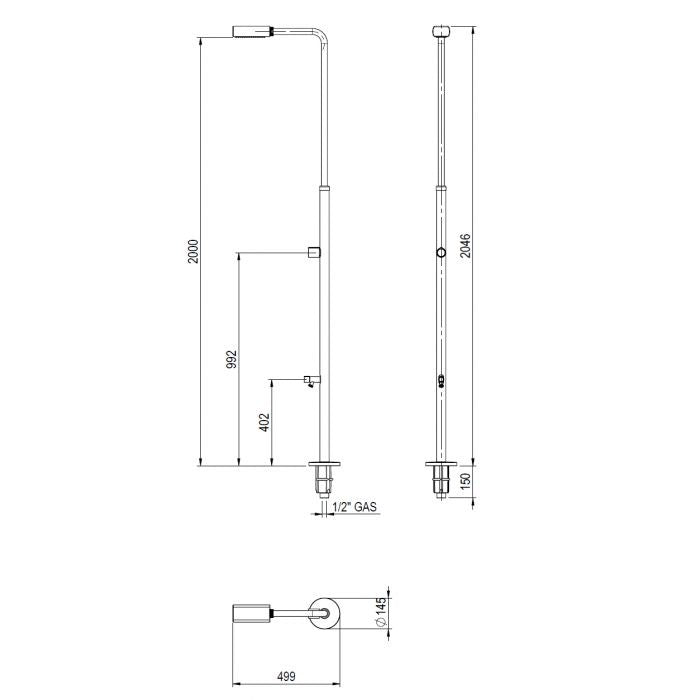 Astralpool - Ducha Ángel con grifo lavapiés - BricoandPool