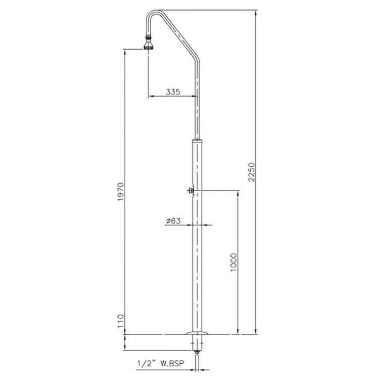 Astralpool - Ducha con rociador y pulsador temporizado - BricoandPool