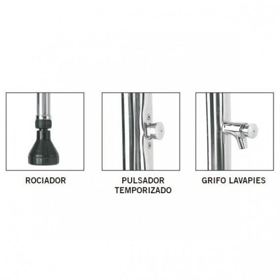 Astralpool - Ducha piscina con 1 rociador, lavapiés y pulsador temporizado - BricoandPool