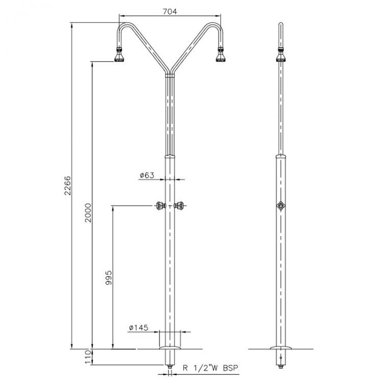 Astralpool - Ducha piscina con 2 rociadores - BricoandPool