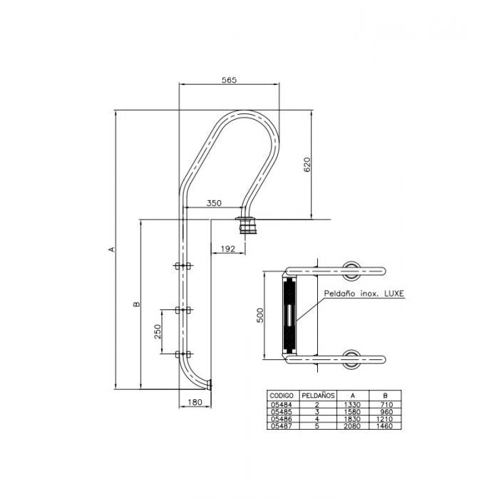 AstralPool - Escalera Inox. Mixto Standard Piscina - BricoandPool