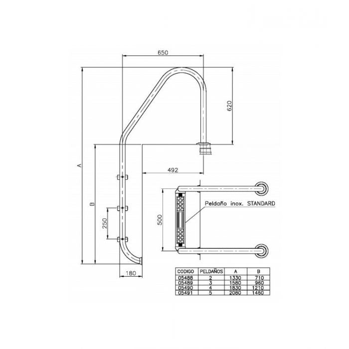 Astralpool - Escalera Inox. Standard Luxe Para Piscinas - BricoandPool
