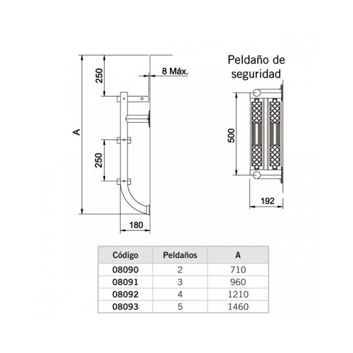 AstralPool - Escalera Partida Con Peldaño de Seguridad - BricoandPool