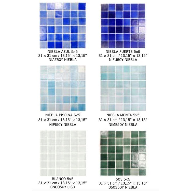 AstralPool - Gresite Niebla y Liso 5 x 5 cm - BricoandPool