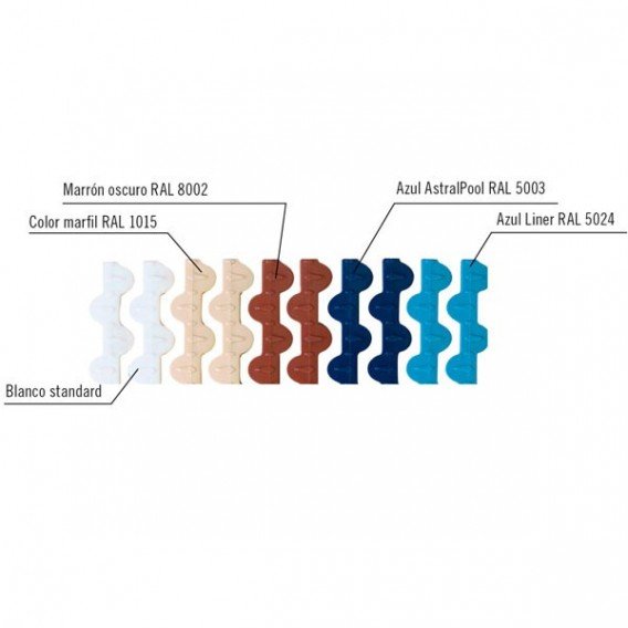 Astralpool - Módulo rejilla transversal azul liner para curvas - BricoandPool