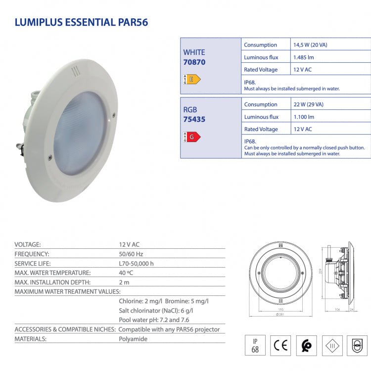 Astralpool - Proyector Lumiplus Essential PAR56 - BricoandPool