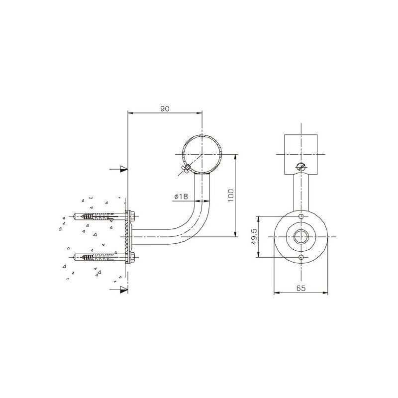 AstralPool - Soporte pasamanos 90º Abierto - BricoandPool