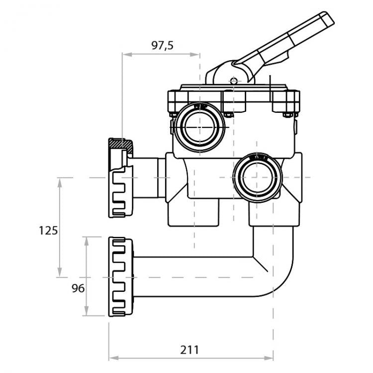 Astralpool - Válvula selectora New Generation Lateral 1½ - BricoandPool