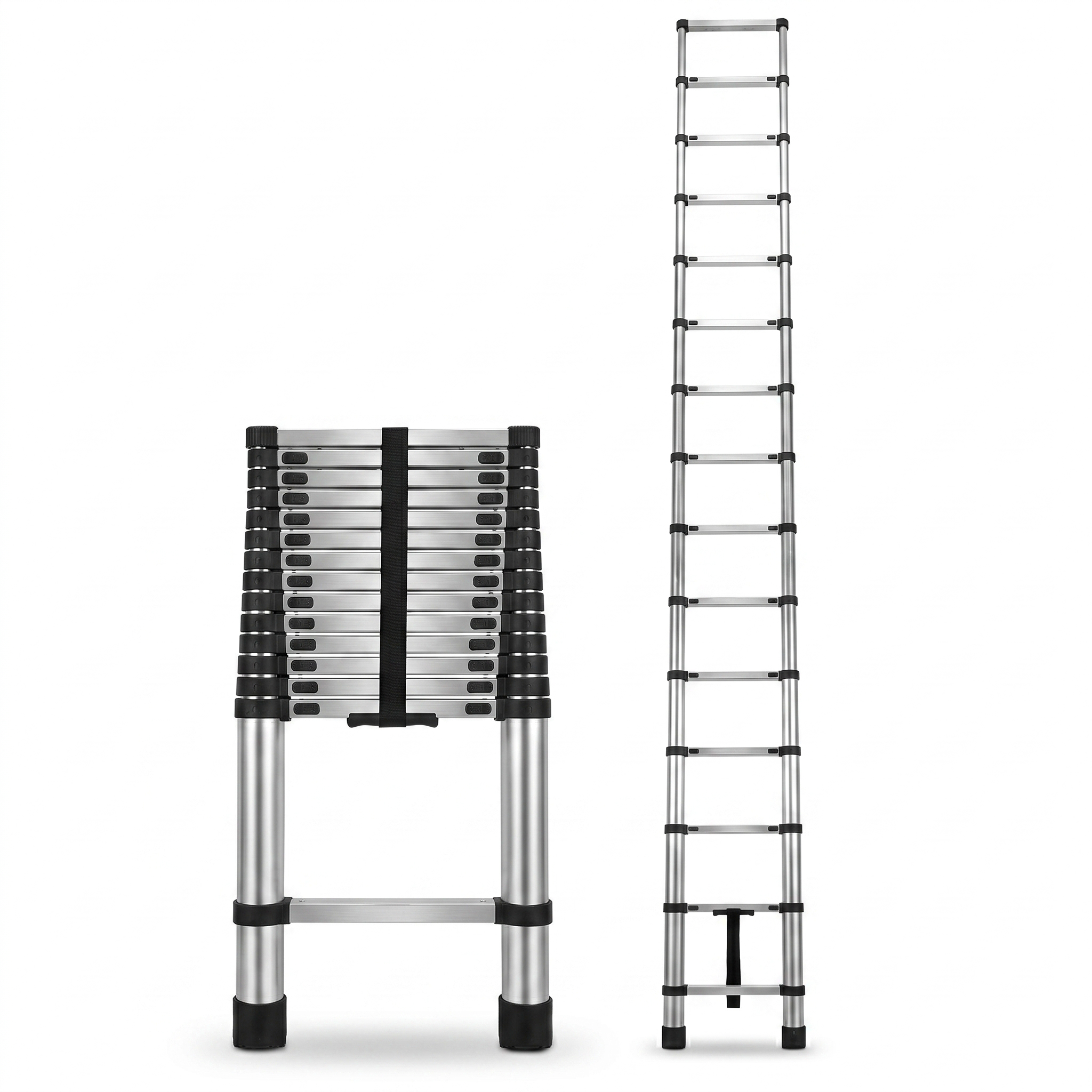 Scala telescopica in alluminio pieghevole 3,8 m