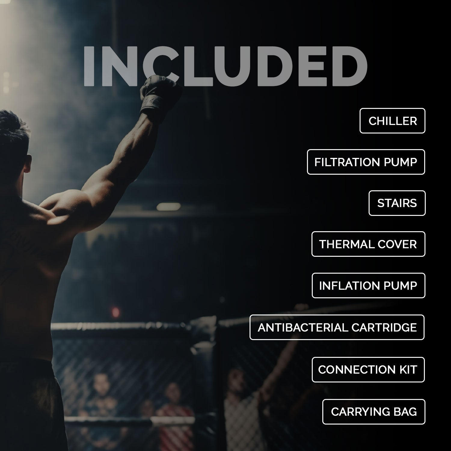 Baño de Hielo Netspa UFC Octagon IceBath Kit enfriador 3 - 40°C 5kw incluido - BricoandPool