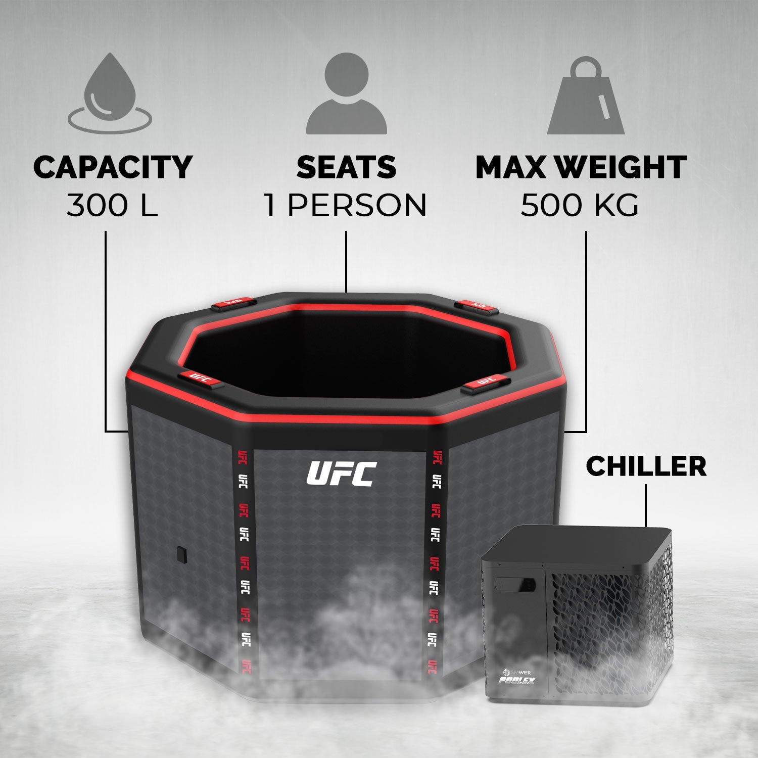 Baño de Hielo Netspa UFC Octagon IceBath Kit enfriador 3 - 40°C 5kw incluido - BricoandPool