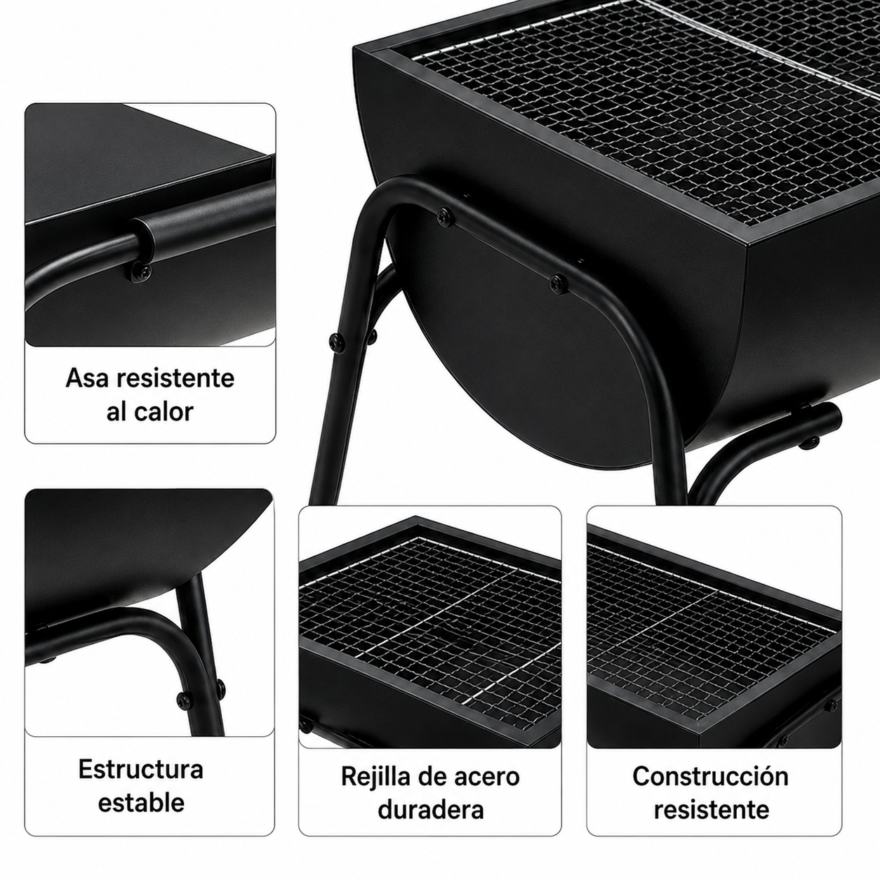 Barbecue Portatile a Carbone da Esterno con Griglia Grande