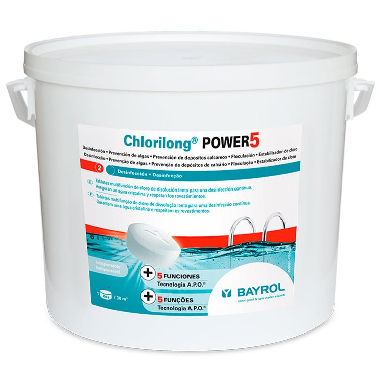 Bayrol - Chlorilong Power5 Pastillas de Cloro Multifunción 250 g 10Kg - BricoandPool