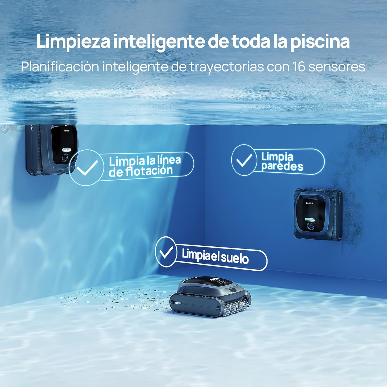 Beatbot - Robot limpiafondos de piscina sin cables AquaSense 2 - BricoandPool