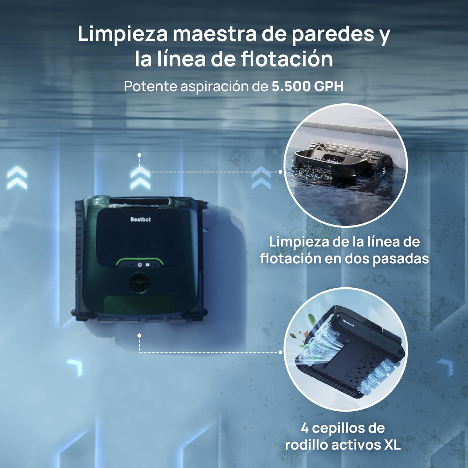 Beatbot - Robot limpiafondos de piscina sin cables AquaSense 2 Pro - BricoandPool