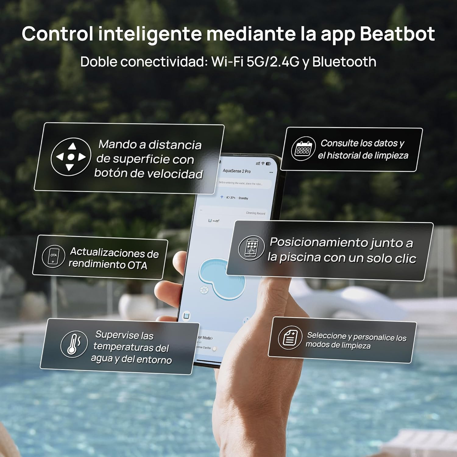 Beatbot - Robot limpiafondos de piscina sin cables AquaSense 2 Pro - BricoandPool