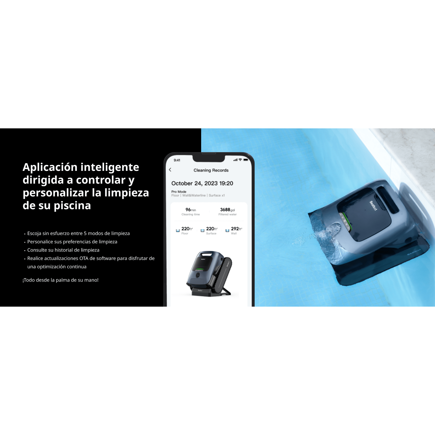 Beatbot - Robot limpiafondos de piscina sin cables AquaSense Pro - BricoandPool