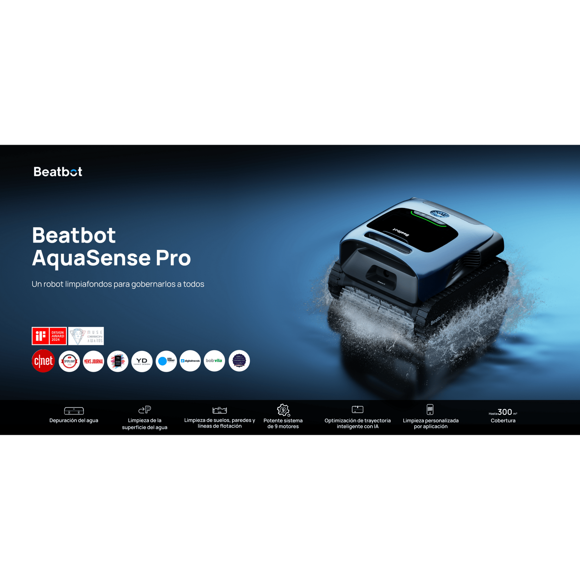 Beatbot - Robot limpiafondos de piscina sin cables AquaSense Pro - BricoandPool