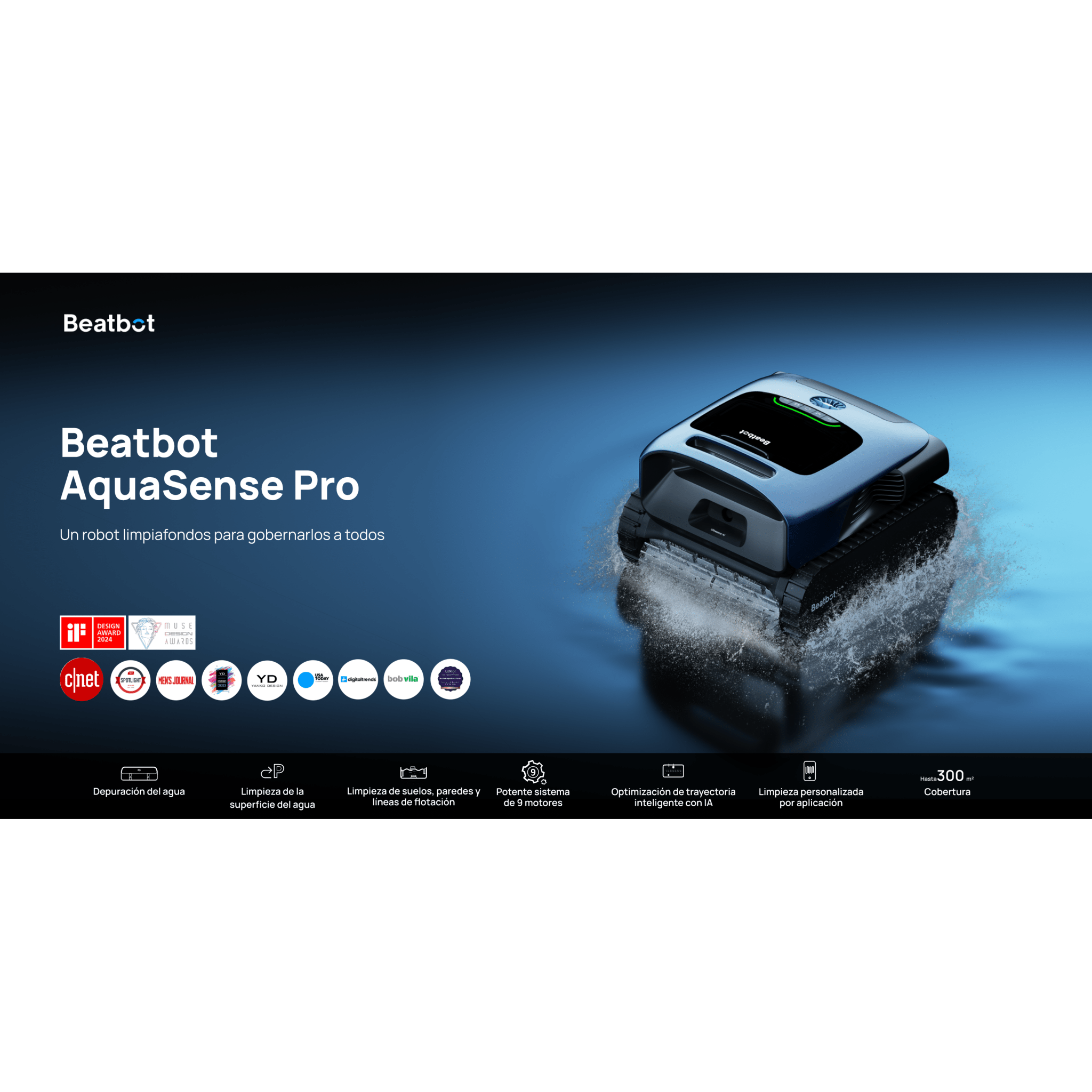 Beatbot - Robot limpiafondos de piscina sin cables AquaSense Pro - BricoandPool