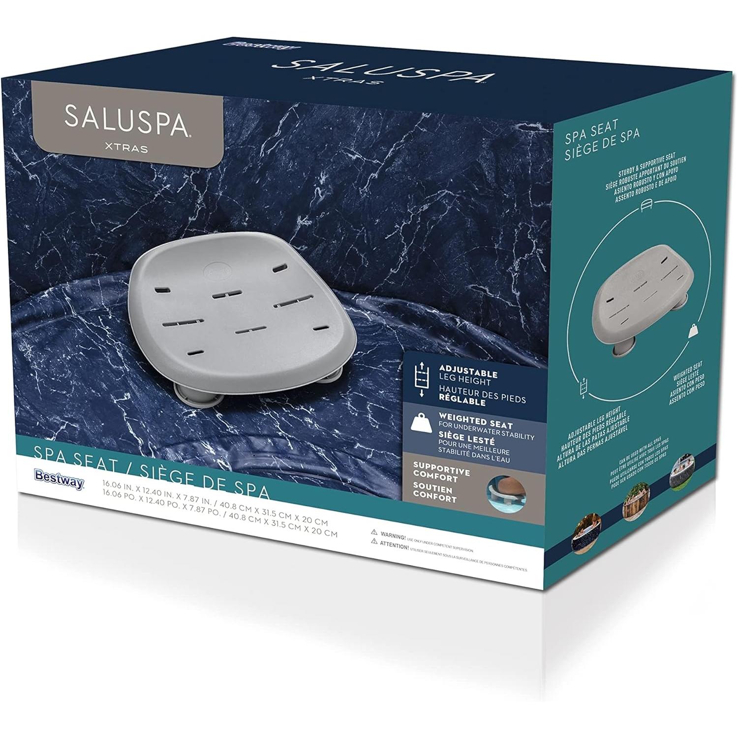 Bestway - Asiento para spa SaluSpa Comfort Seat gris con altura ajustable y base antideslizante - BricoandPool