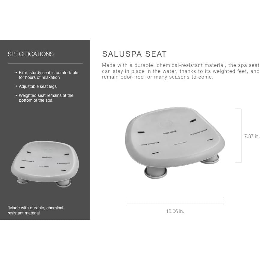 Bestway - Asiento para spa SaluSpa Comfort Seat gris con altura ajustable y base antideslizante - BricoandPool