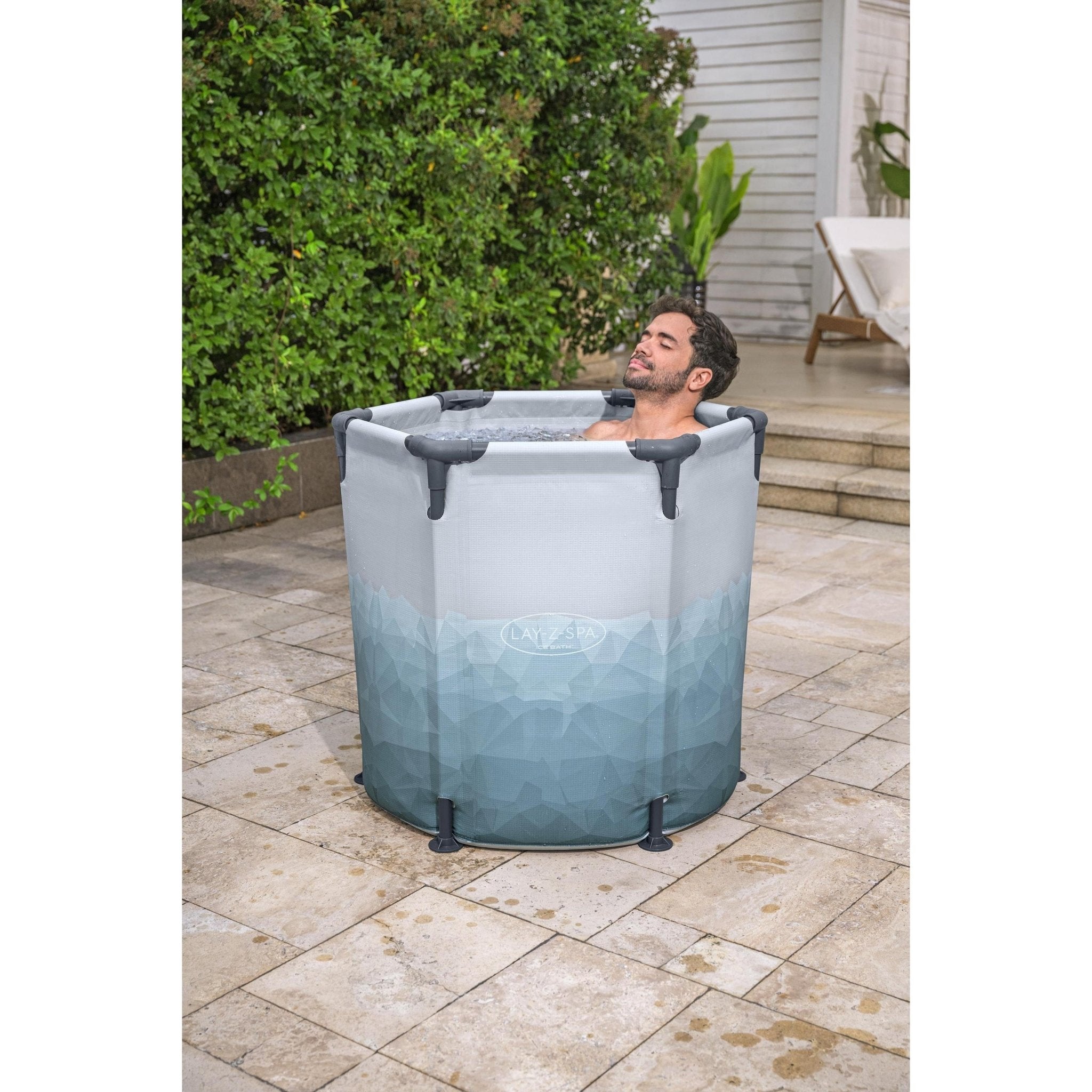 Bestway - Baño de hielo hinchable Glacial Dip 90 cm x 80 cm con filtro y cubierta - BricoandPool