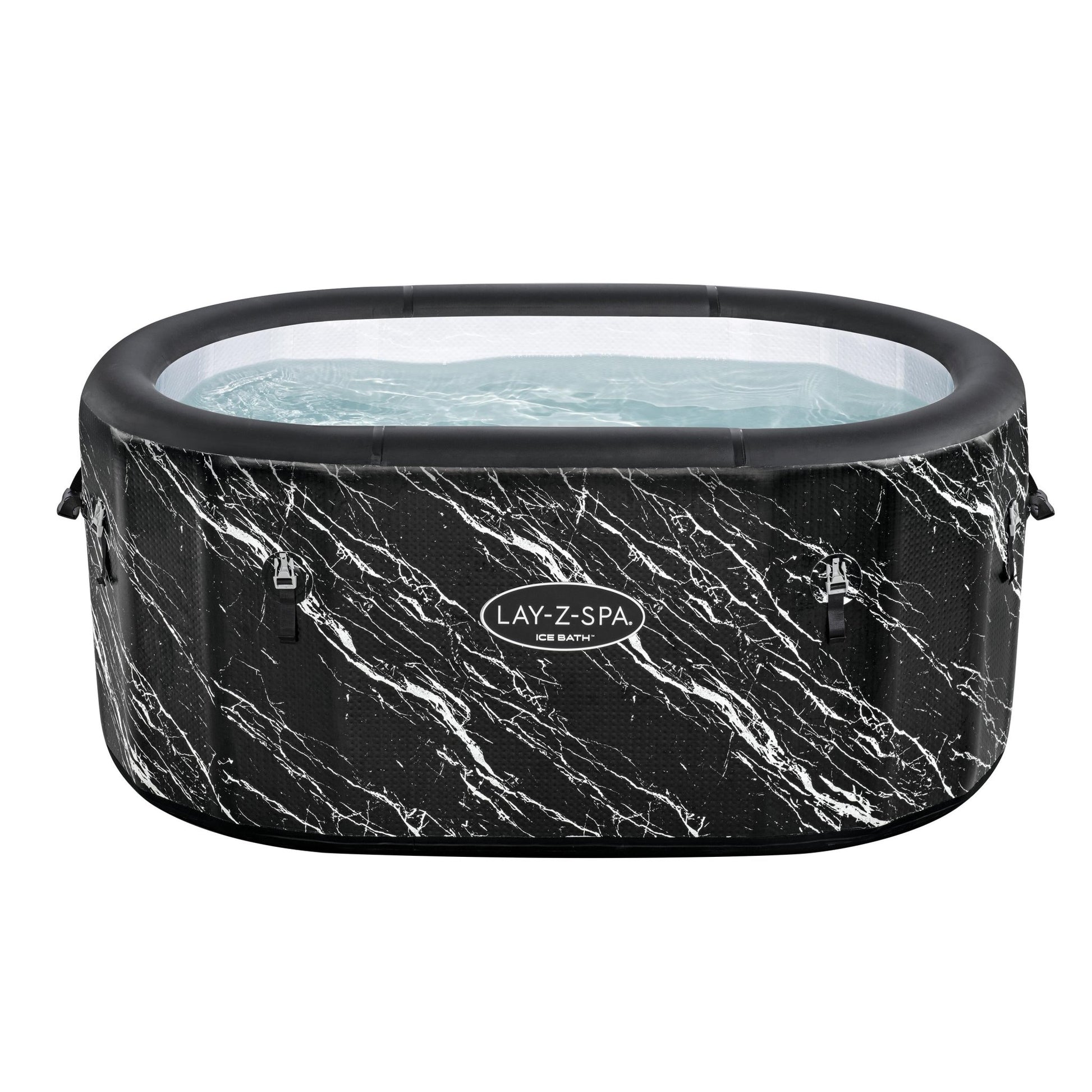 Bestway - Baño de hielo hinchable ovalado negro mármol cepillado - BricoandPool