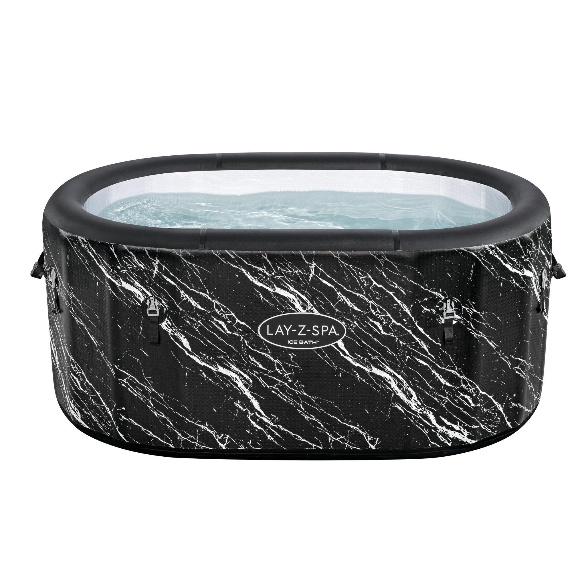 Bestway - Baño de hielo hinchable ovalado negro mármol cepillado - BricoandPool
