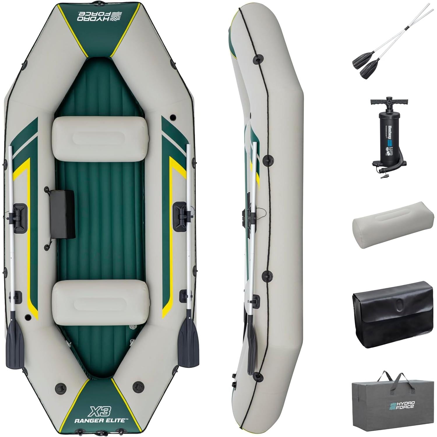 Bestway – Barca hinchable Hydro - Force Ranger Elite X3 Raft Set (295 × 130 cm) - BricoandPool