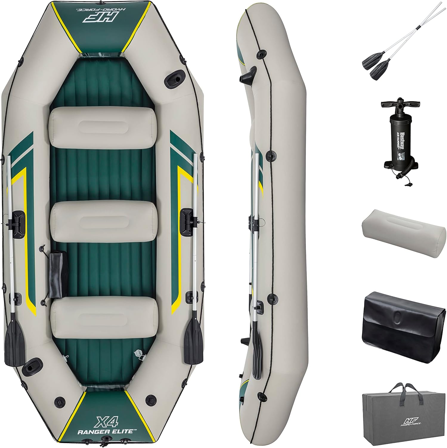 Bestway – Barca hinchable Hydro - Force Ranger Elite X4 Raft Set (320 × 148 cm) - BricoandPool