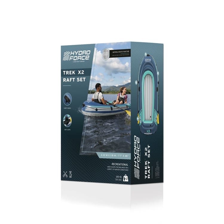 Bestway – Barca hinchable Hydro - Force Trek X2 Raft Set (232 × 118 cm) - BricoandPool