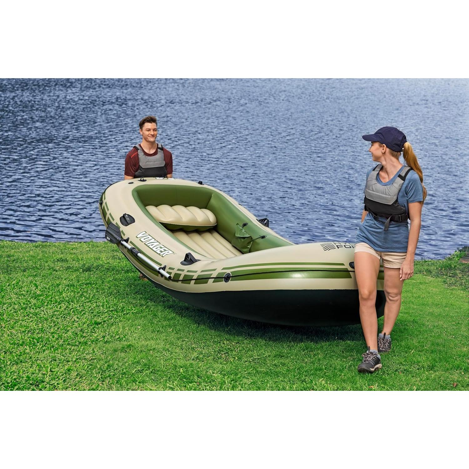 Bestway – Barca hinchable Hydro - Force Voyager X4 Raft Set (350 × 145 cm) - BricoandPool