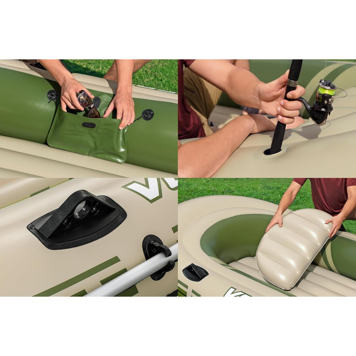 Bestway – Barca hinchable Hydro - Force Voyager X4 Raft Set (350 × 145 cm) - BricoandPool