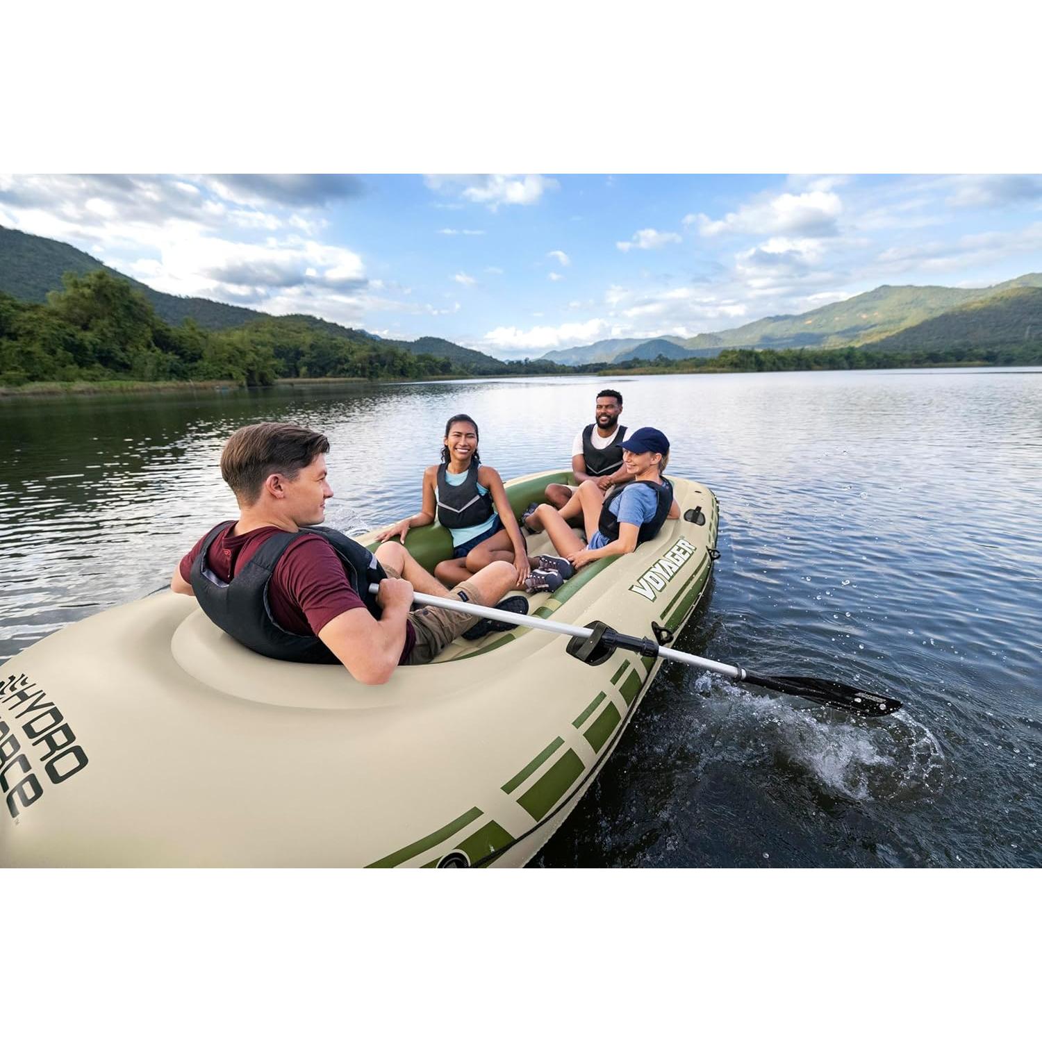 Bestway – Barca hinchable Hydro - Force Voyager X4 Raft Set (350 × 145 cm) - BricoandPool