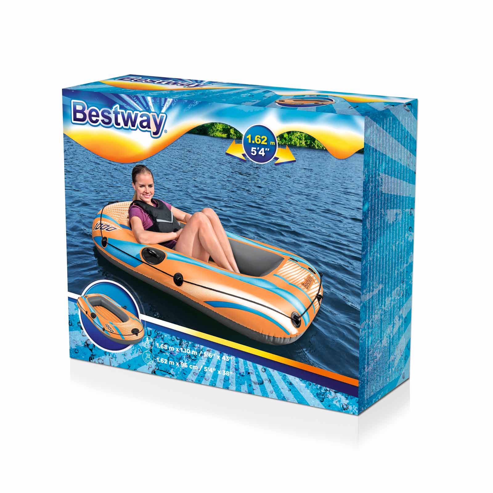 Bestway – Barca hinchable Kondor Elite 1000 Raft (162 × 96 cm) - BricoandPool