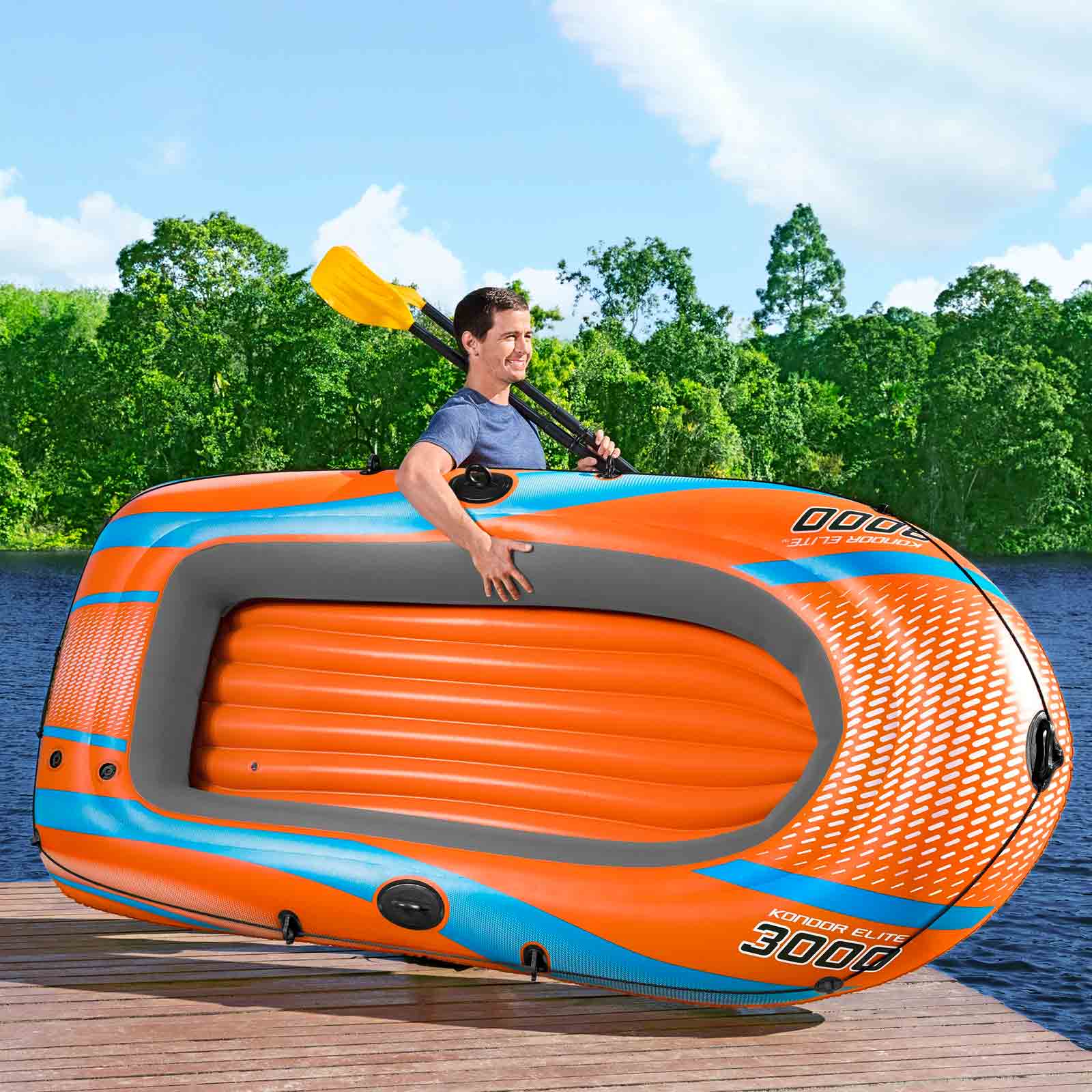 Bestway – Barca hinchable Kondor Elite 3000 Raft Set (246 × 122 cm) - BricoandPool