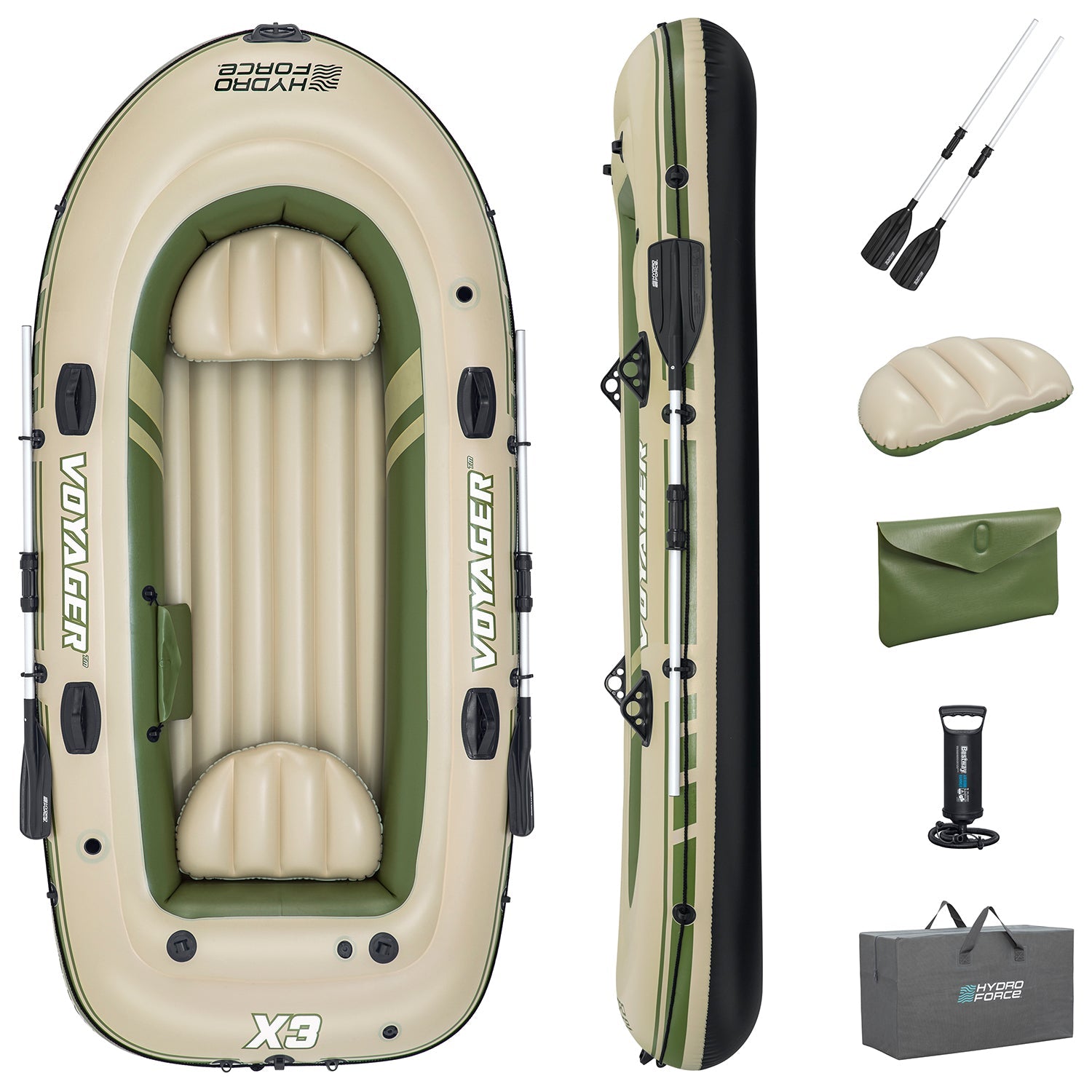 Bestway – Barca hinchable Voyager X3 Raft Set (294 × 137 cm) - BricoandPool
